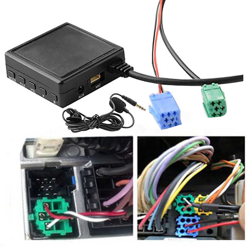 차량용 블루투스 모듈, AUX TF USB 어댑터, 무선 라디오 플레이어, 스테레오 오디오 모듈, 르노 2005-2011 용, 6 핀