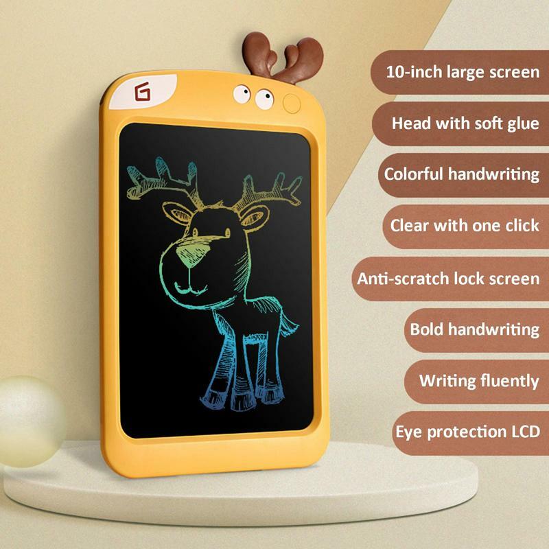 Tablet graficzny LCD dla dzieci kolorowe kasowane dzieci tablica do pisania 10 cali z funkcją blokady zabawki przedszkolne malucha tablica do pisania