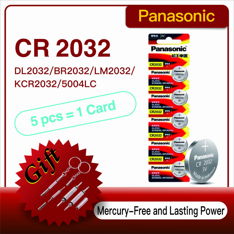 5-60buah asli Panasonic CR2032 CR 2032 3V baterai Lithium untuk jam tangan kalkulator Jam mainan Remote Control tombol sel koin