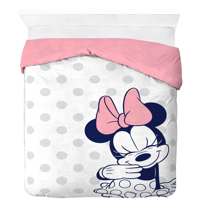 Pink Minnie Mouse Duvet Cover Set Cartoon Bedding Set Comforter Cover for Children Bedroom Decoration Single Double Full Size