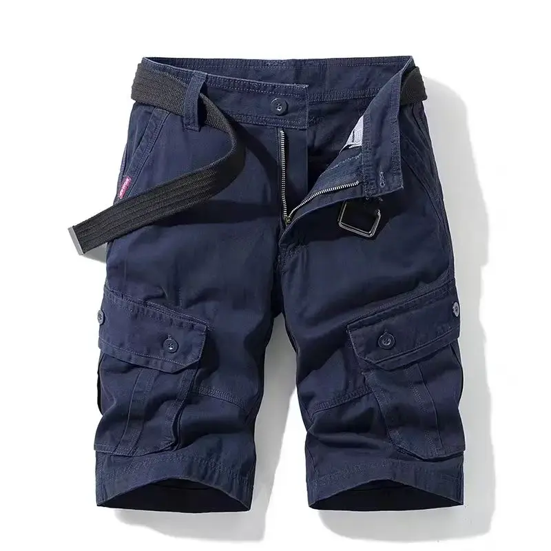 Pantaloncini Cargo da uomo bottone Homme con cerniera pantaloni corti per uomo abiti da lavoro elegante cotone Casual jords nuovo in Harajuku sciolto
