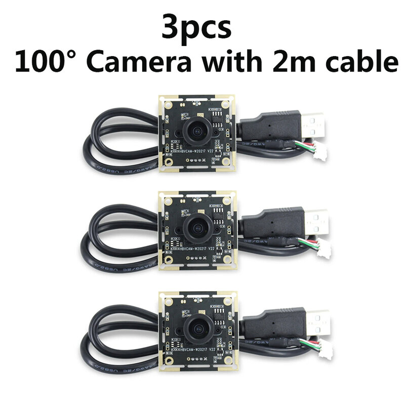 OV9732 Camera Tech, caméra à mise au point manuelle réglable, câble de 2m pour projet de jeu, 1MP, 100 résistant, 1280x720, pilote gratuit USB, 3 pièces