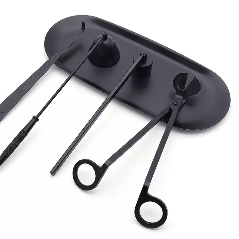 5 Styles Black Candle Extinguishers Scented Candle Trays, Scissors, Hook Accessories  Wick Trimmer Candle Extinguishing Tools