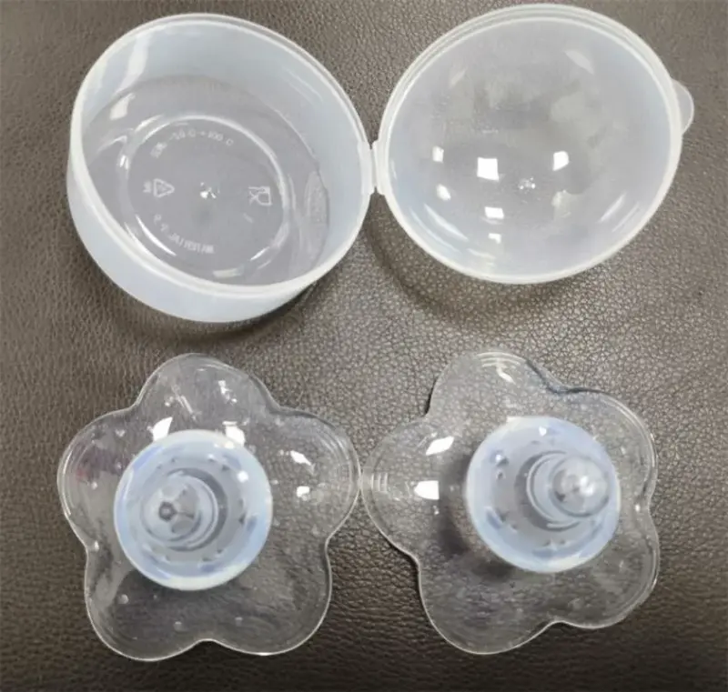 Silicone Nipple Protector com Caixa, Amamentação Anti-mordida Almofadas de Enfermagem, Caixa de Poeira, Anti Overflow Breast Pads, Mãe Proteção