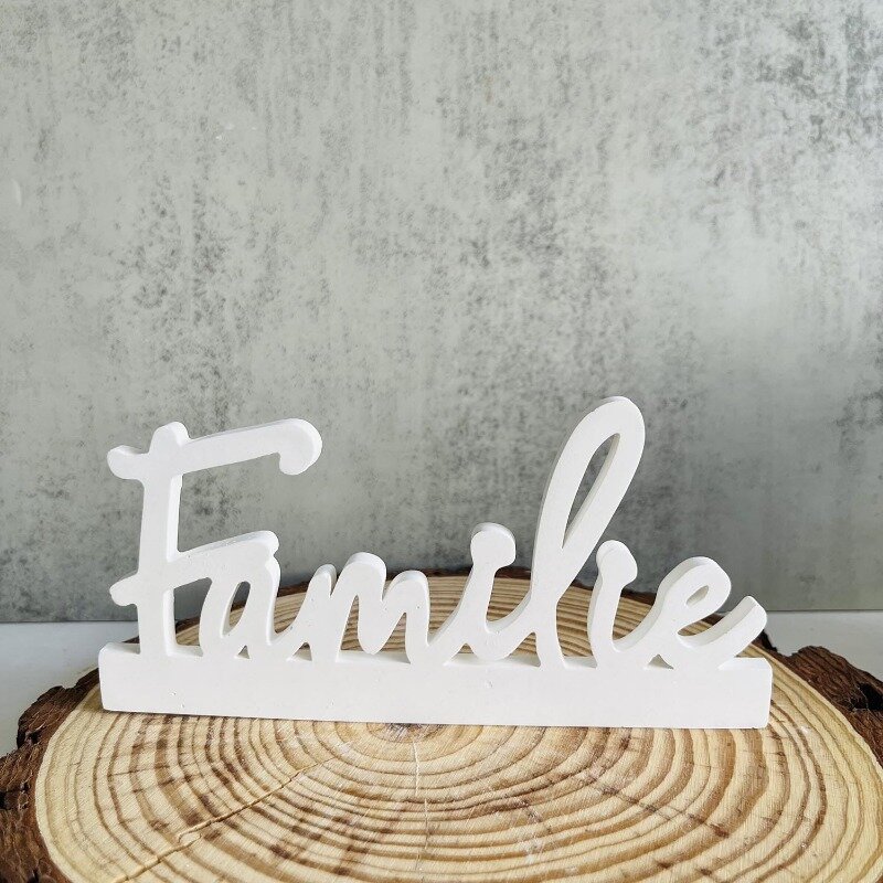 Familie English Letters Candlestick Silicone Mold DIY Candle Holder Coment Plaster Mould Resin Ornaments Molds Home Decoration