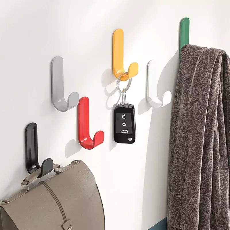 6pcs Multi-purpose Wall Organizer Hook Behind-door Key Cloth Hanger Hook Bathroom Robe Towel Holder Rack Kitchen Hardware Shelf