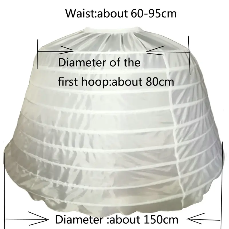 Diâmetro 150cm 9 Hoops Petticoat Underskirt Para Big Ball Gown Vestido De Noiva Vestidos De Noiva Acessórios Do Casamento Crinoline