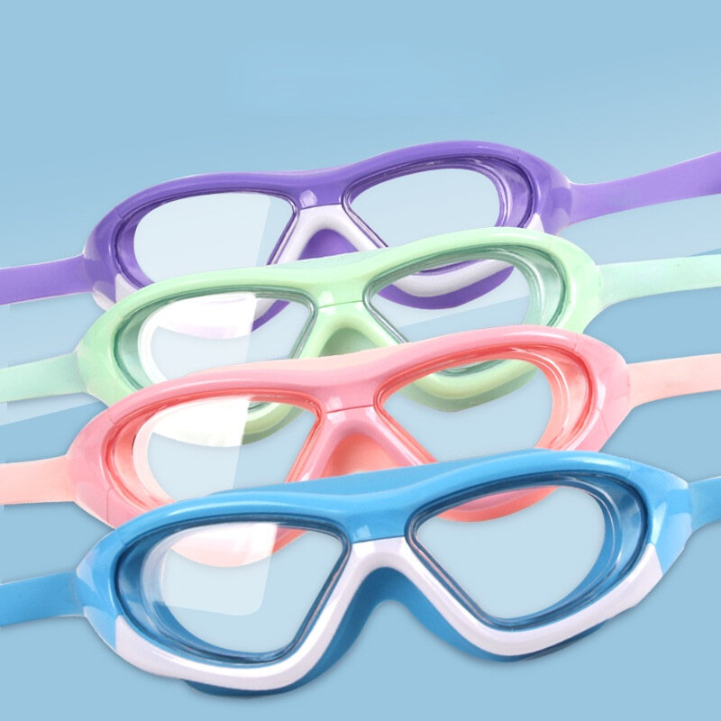 2022 Children's Goggles Boys' Waterproof and Anti-fog HD Swimming Glasses Girls' Big Box Swimming Cap Swimming Goggles Set Kids