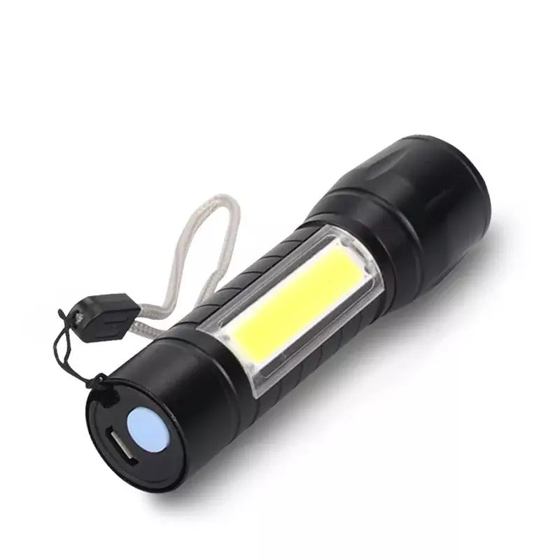 Portable USB Rechargeable LED Flashlight COB+XPE Built-in batteryTactical Torch Flashlights 3Modes Work Light Emergency Lanterna