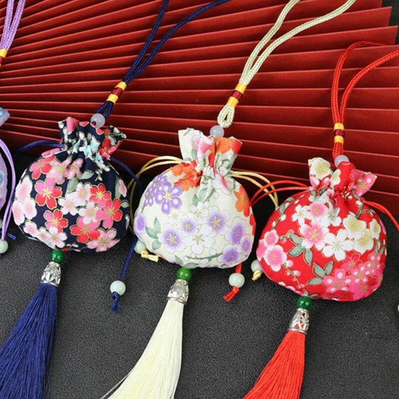 Подвесное украшение на шнурке с цветочным узором, разноцветная женская сумка для ювелирных изделий, кошелек, пустая саше, сумка для хранения в китайском стиле
