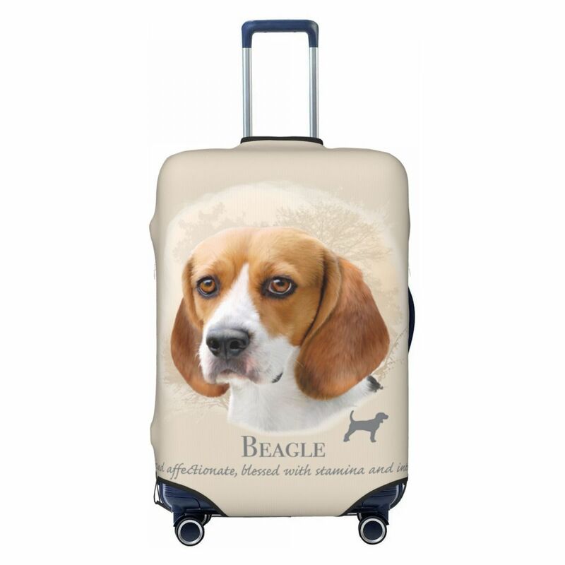 Custom Beagle Dog Travel Luggage Cover Washable Pet Animal Suitcase Cover Protector Fit 18-32 Inch
