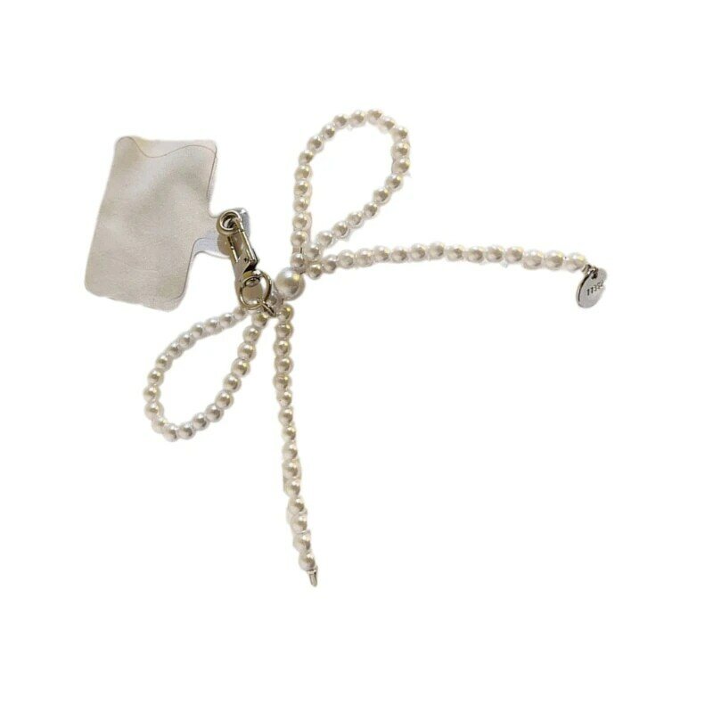 Elegante portachiavi con perline con cinturini corti Perline in materiale resina Catena per telefono Ciondolo per telefono per