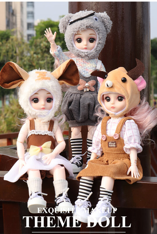 BJD 1/6 bambole snodate Set completo con vestiti alla moda parrucca morbida testa File corpo per ragazza giocattolo regalo 12 serie costellazione