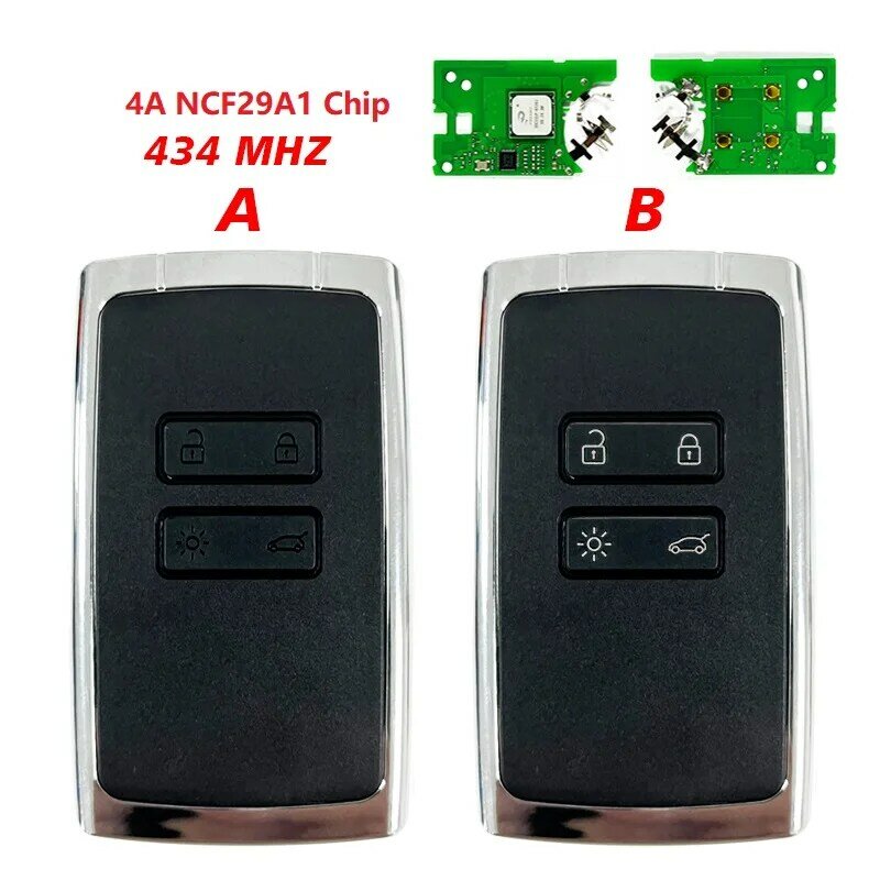 R-Vault頻度のスマートカーキー、keyless go、cn010041、4a ncf29a1chip、4つのボタン、433.92 mhz