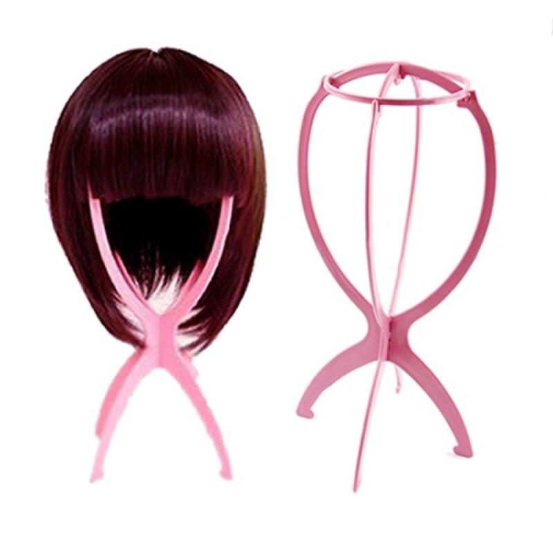 Wig Stand Plastic Folding Wig Faux Hair Hat Cap Holder Stand Display Support Tool Hats Hanger Wig Holders Portable Folding Hair