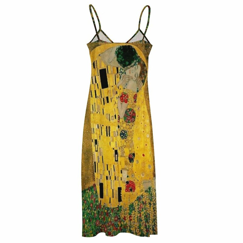 The Kiss by Gustav Klimt-vestido coreano sem mangas para mulheres, vestidos para amantes, verão, 2023