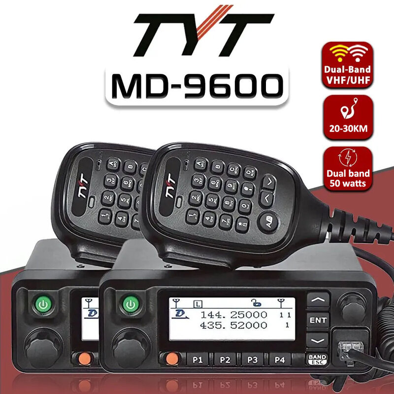 TYT MD-9600 GPS Digital/FM Analog Dual Band DMR MD9600 Mobile Transceiver VHF/UHF Car Truck Amateur Radio TYT DMR Radio