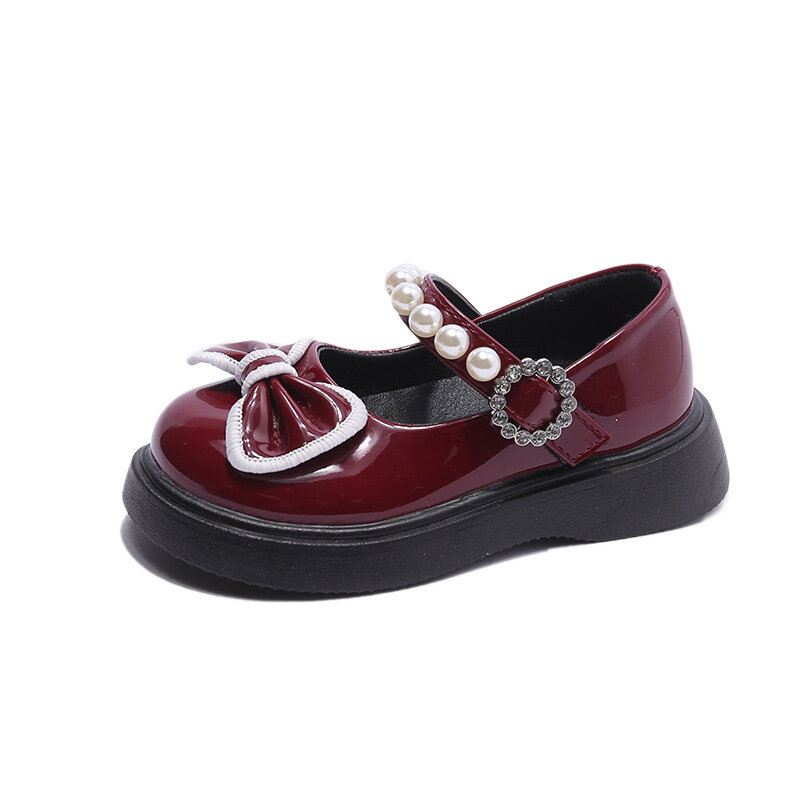 Dziewczęce skórzane buty czarne buty skórzane w brytyjskim stylu styl skórzane buty księżniczka buty wyczynowe wiosna i jesień nowe