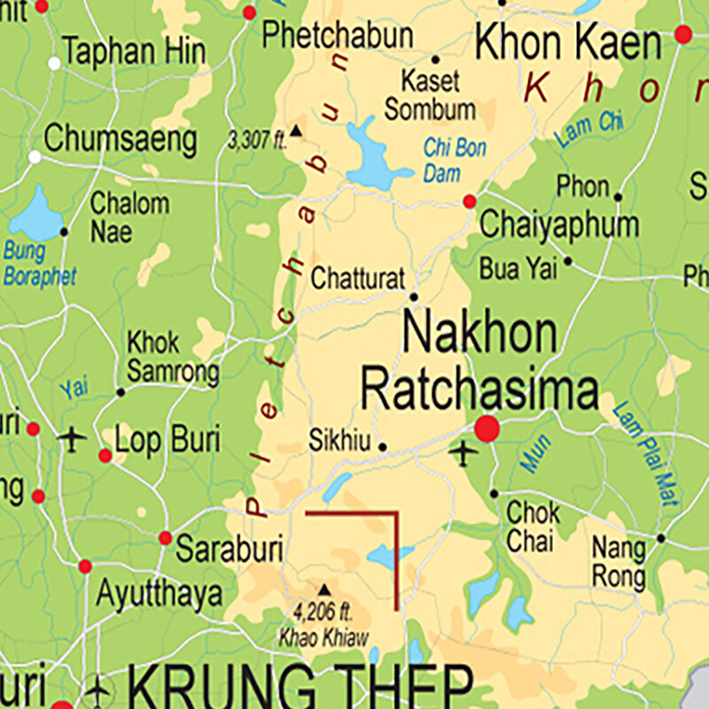 * * * * * * * * * * 59ซม.ประเทศไทย Administrative แผนที่ขนาดเล็กขนาดโปสเตอร์ Wall Art พิมพ์ห้องนั่งเล่นตกแต่งบ้านการสอนโรงเรียนอุปกรณ์