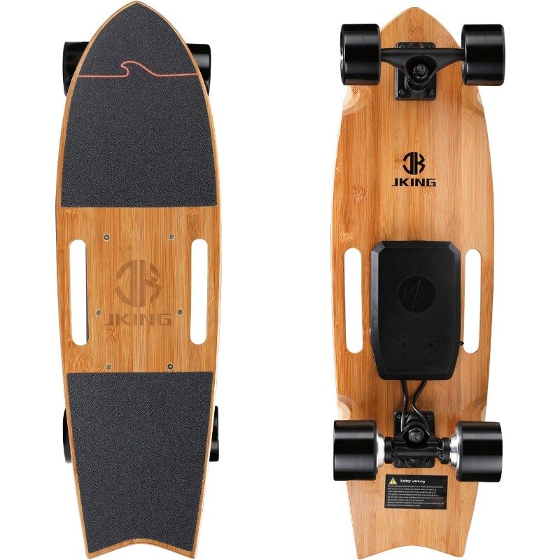 Jking Skateboard elettrico Longboard con Skateboard telecomandato, motore Hub 700W, velocità massima 16.7 MPH, gamma 8.2 miglia