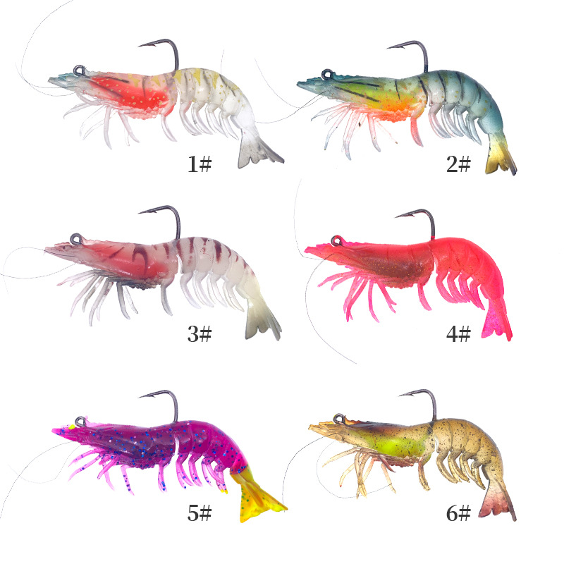 Hanler-Artificial Soft Shrimp Lure, Equipamento de pesca Isca, Equipamento De Pesca, Swimbait com Gancho Jigs, Luminous, Wobbler, 1Pc