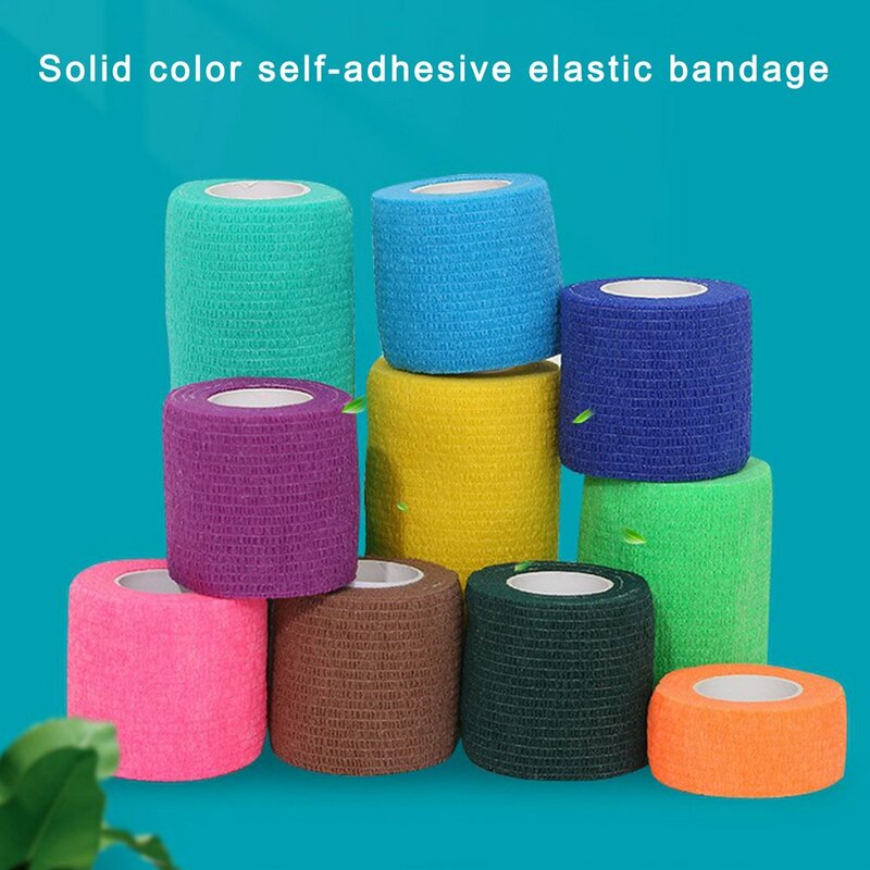 Auto-adesiva Elastic Bandage Wrap Tape, Elastoplast para o apoio do joelho, almofadas coloridas do esporte, dedo, tornozelo, palma, ombro, 4,5 centímetros