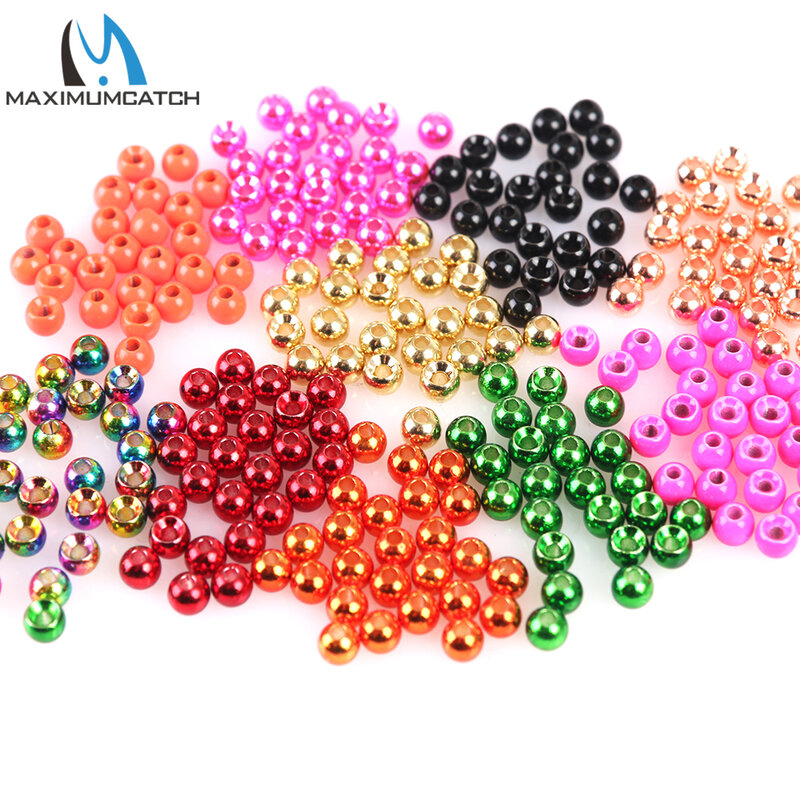Maximumcatch Fly leging Beads 25 pezzi 2.0/2.4/2.8/3.3/3.8/4.6mm tungsteno ninfa Ball Beads materiale per la costruzione di mosche