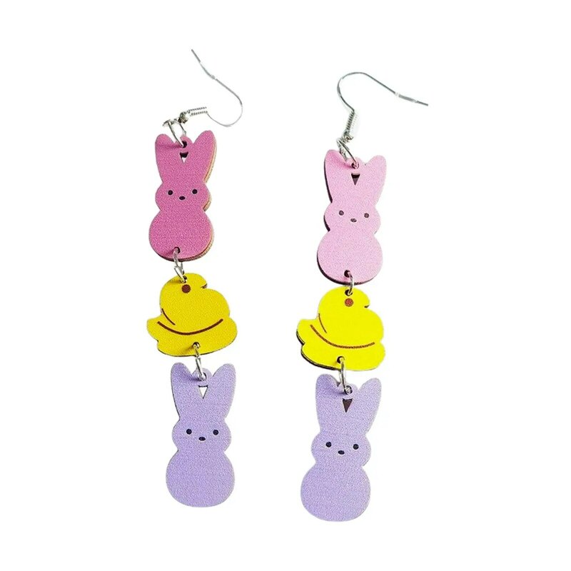 2xCute Easter Earrings Trendy Lightweight Jewelry for Holiday Women Teens Rabbit