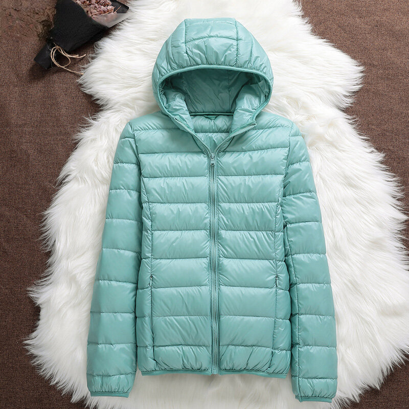 2021 New Women Thin Down Jacket White Duck Down  Jackets Autumn And Spring Warm Coats Portable Outwear