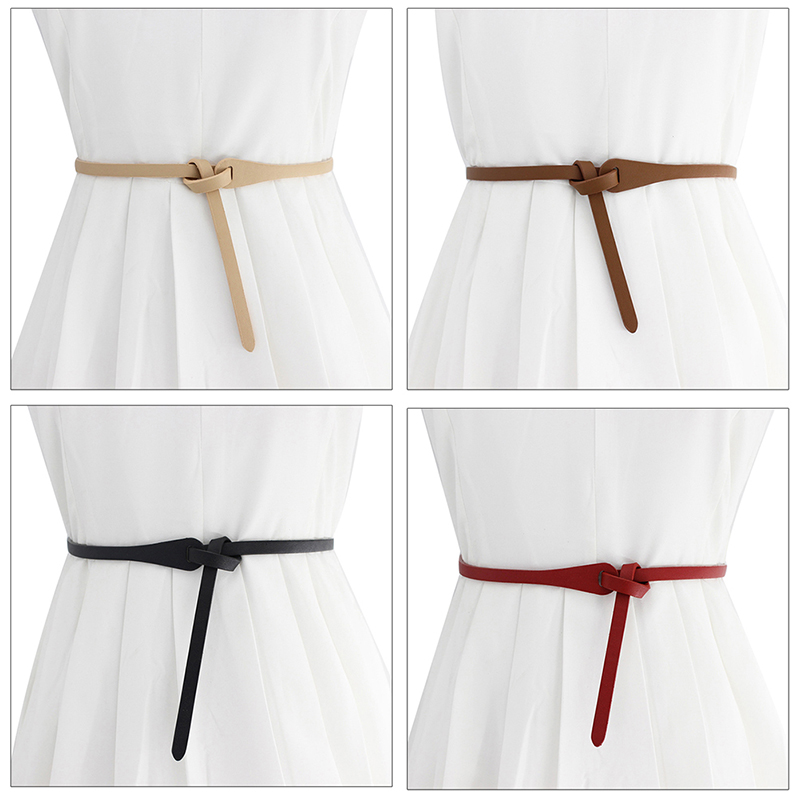 Cinturones de nudo de moda para mujer, cinturones de cuero para mujer, cinturón anudado suave, cinturón largo, accesorios de vestido para mujer