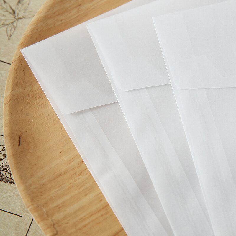 20pcs/lot Custom Envelope Semi-transparent Sulfuric Acid Paper Envelopes Set Vintage Wedding Invitation Envelopes For Cards