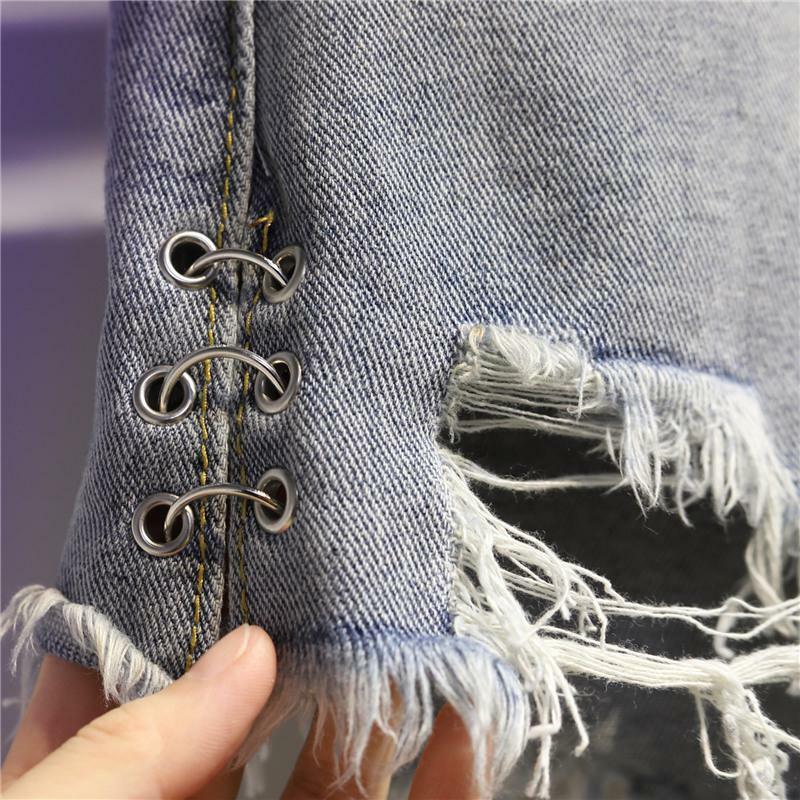 Pantaloncini di jeans a vita alta per donna estate 2024 nuova versione coreana versatili pantaloni larghi larghi a-line