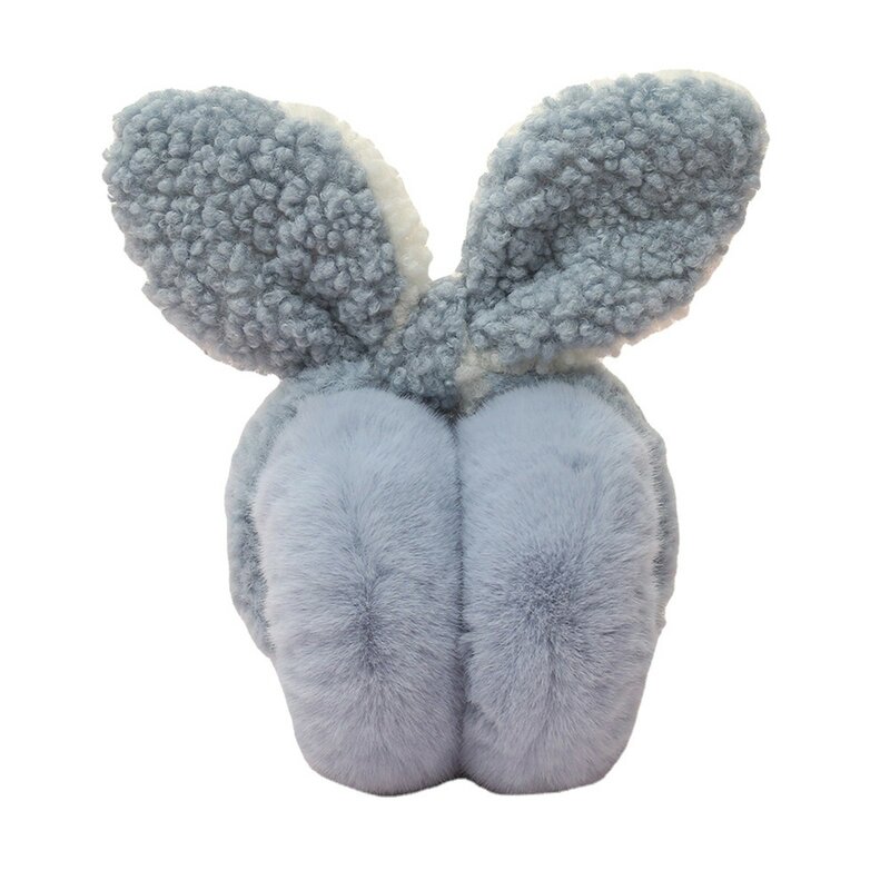 2023 Womens Winter Fleece Earmuffs Foldable Windproof Ear Covers Cute Rabbit Ear Warmer Outdoor Earmuff For Ladies Teen Girls