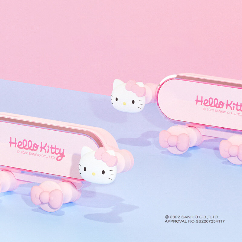 Hello Kitty แรงโน้มถ่วงรถนำทางวงเล็บการ์ตูนโทรศัพท์มือถือสนับสนุน Air Outlet Universal ประเภท Kawaii สีชมพูความร้อนที่ดี