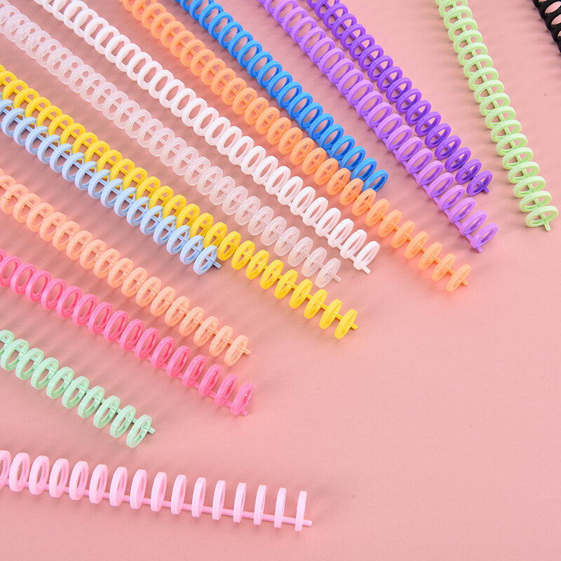 10pcs A4 Detachable Buckle Loose-leaf Binding Strip 30-hole Round Hole Coil Opening And Closing Ring DIY Plastic Binder