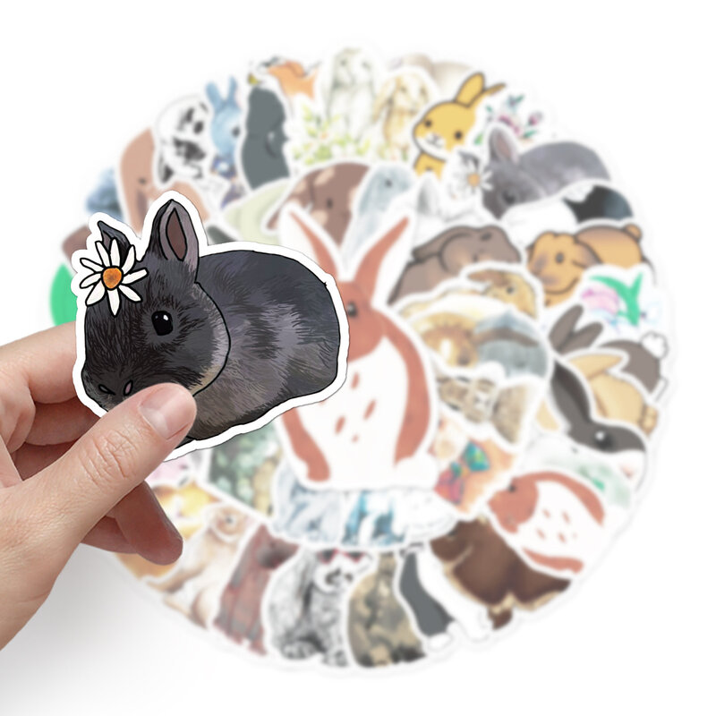 50 stücke Cartoon Hase Kaninchen Aufkleber Pack Briefpapier iPad Laptop Tier Aufkleber DIY Scrap booking liefert Journal Zubehör