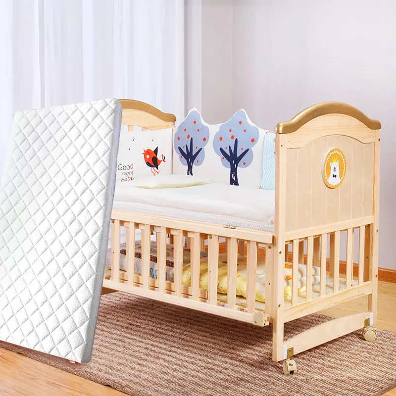 Bayi Crib kayu padat tidak dicat buaian multifungsi dapat disambung gaya Eropa produsen bayi Batch