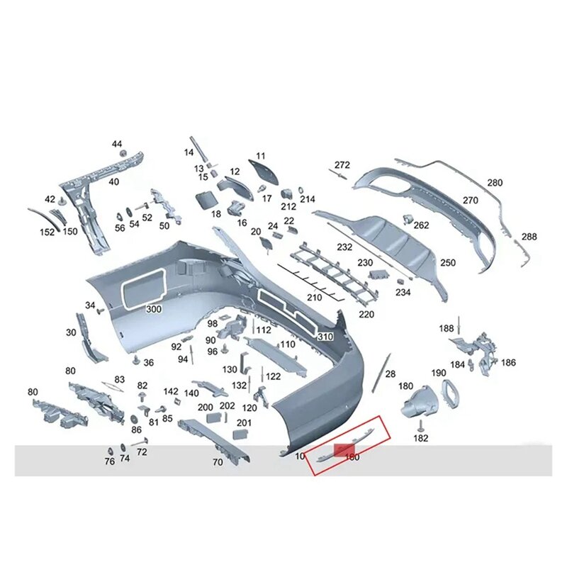 Kit de embellecedor cromado para parachoques trasero de Mercedes Benz Clase C, W205, C180, C200, C250, C63AMG, A2058850521, A2058850621