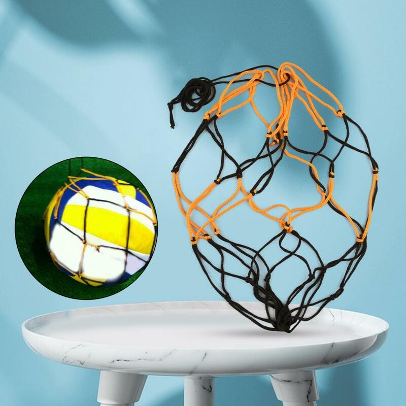 Tas jaring bola berguna barang olahraga tas jaring pembawa bola tas jaring basket hitam kuning untuk basket
