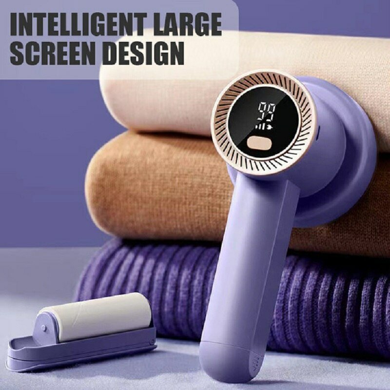 Electric Lint Remover Shaver with LED Digital Display Sweater Couch Fabric Pill Shaver for Sweater Couch Clothes Carpet