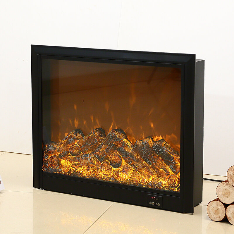 European Style House Custom Fire Place Electric Stove Three Side Frames Decorative Flame Electric Wall Fireplace