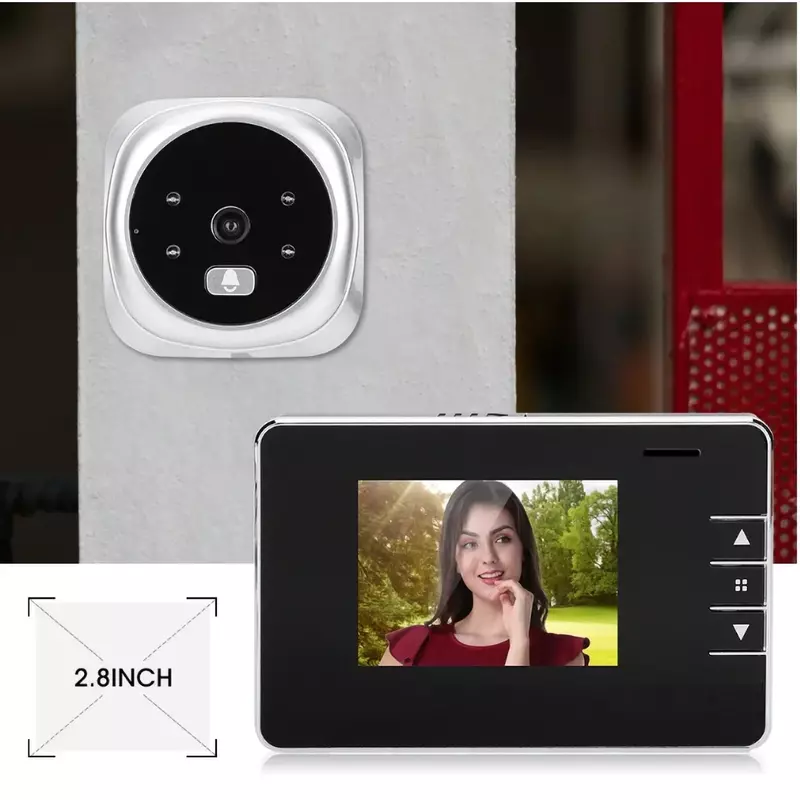 Câmera eletrônica Peephole Door, 2,8 ", campainha digital LCD, visão noturna, vídeo, anti roubo, gravador de vigilância