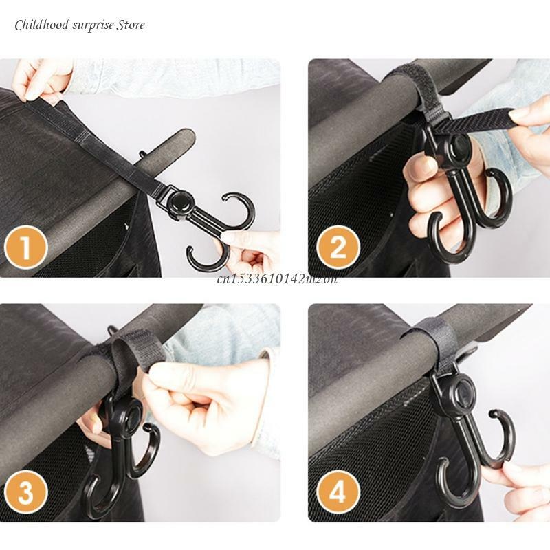 Вешалка для детской коляски с двойным крючком, 2 шт., вешалка для хранения, детская уличная дорожная вешалка, Прямая поставка
