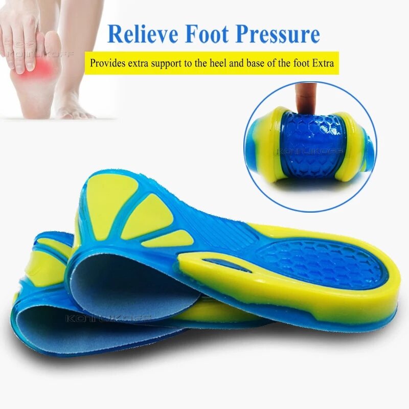 Solette per scarpe sportive morbide in Gel antiscivolo in Silicone soletta massaggiante cura del piede ortopedico per piedi scarpe suola cuscinetti per l'assorbimento degli urti