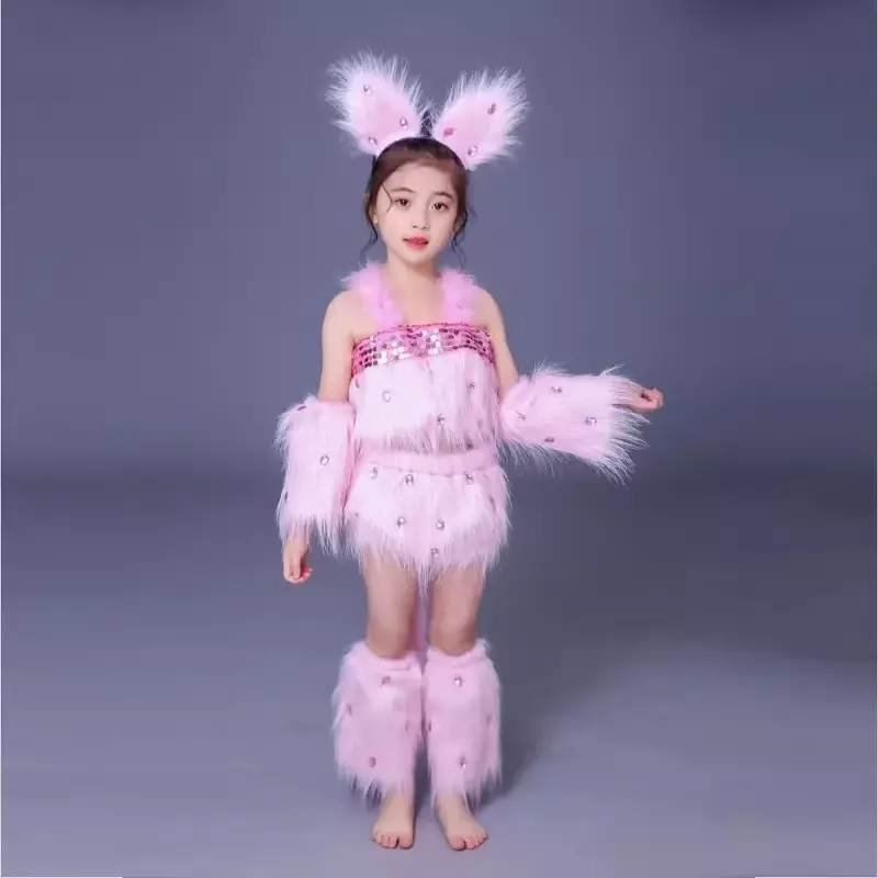 Costume de danse d'Halloween pour enfants, chat sexy pour filles, olympiques de cosplay d'animaux pour enfants