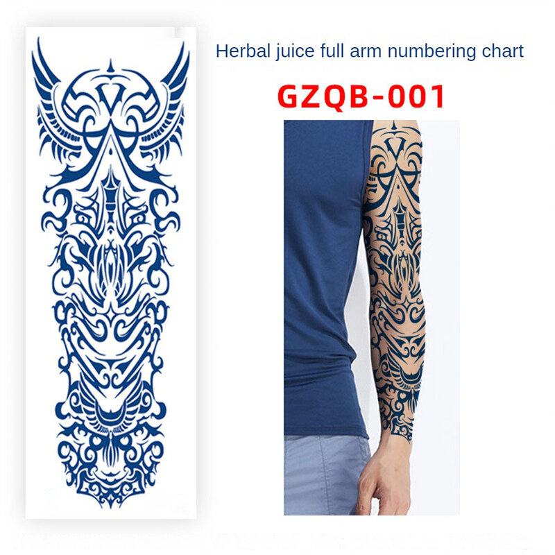 Pegatina de tatuaje temporal a prueba de agua, tótem geométrico, brazo completo, manga de gran tamaño, tatuajes flash falsos para hombres y mujeres