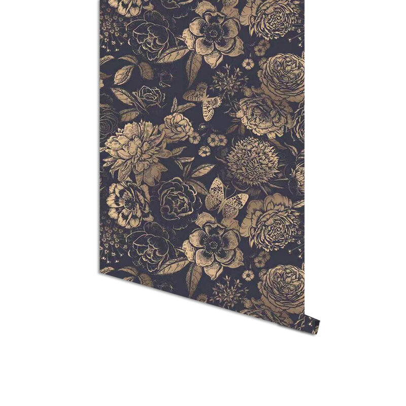 Ink Floral Self Adhesive Wallpaper Black Watercolor Flower Removable Peel and Stick Wall Decorations Wallpaper for Bedroom Cabin