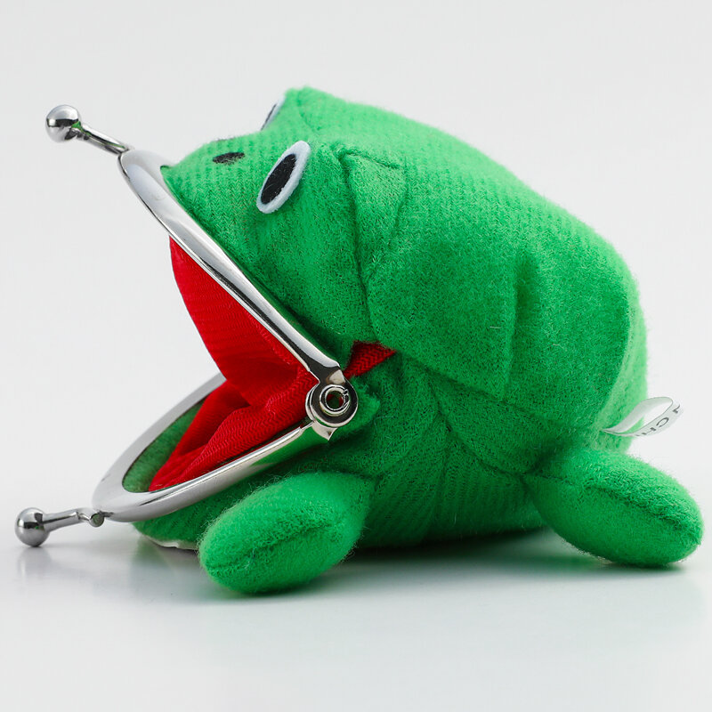 Trending Products Adorable Anime Frog Wallet Coin Purse Key Chain Cute Plush Frog Cartoon Cosplay Purse for Women Bag Accessorie
