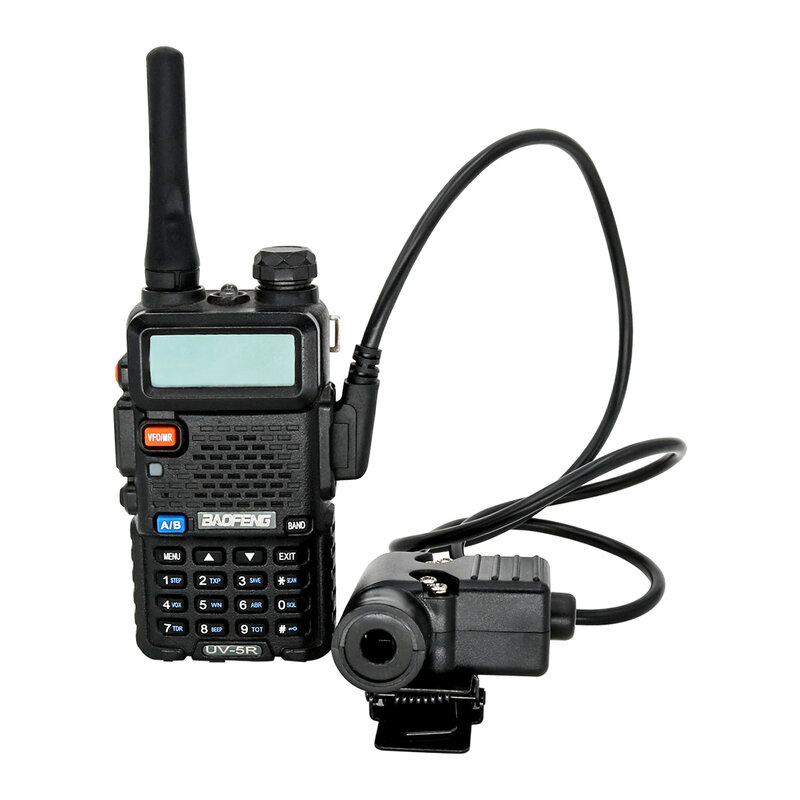 Tactische Ptt Plug Militaire Hoofdtelefoon Adapter Kenwood Plug Voor Baofeng UV-5R UV-5RA Walkie Talkie Radio Jacht