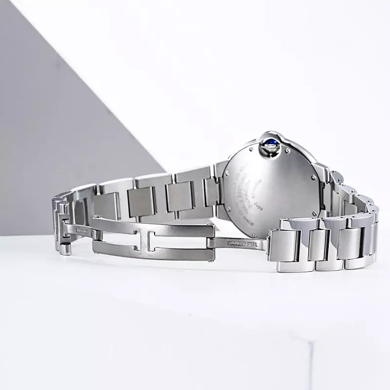Ballon Bleu feminino relógio mecânico, relógios de pulso elegantes, espelho safira, relógio impermeável, novo, 2022, 2024